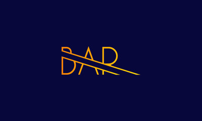 Fototapeta na wymiar Alphabet letter icon symbol monogram logo BAR