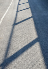 shadows and graphic shapes in the vehicle road