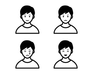 スーツ姿の女性のアイコンのセット シンプル オフィスカジュアル 代 30代 女 会社員 Wall Mural Yugoro