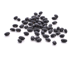 Black beans on white background