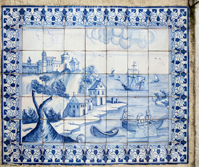 Fototapeta na wymiar antique ceramic tile from europe