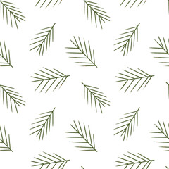Seamless christmas pattern. Branches ate. Christmas tree.