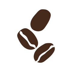 Coffee beans vector stock icon. Flat illustration of coffee grains isolated on white background.