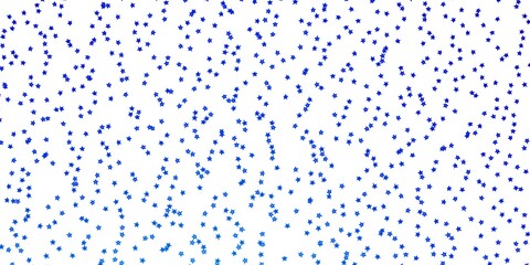 Dark BLUE vector background with small and big stars. Shining colorful illustration with small and big stars. Pattern for new year ad, booklets.