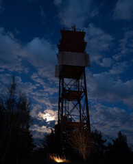 the tower in the sunset