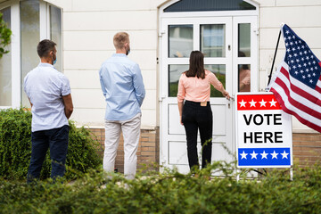Vote Place Sign At Election Place