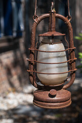 An old rusty nostalgic lantern