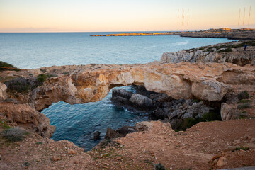 Sea view Cyprus golden hour vanilla sky  