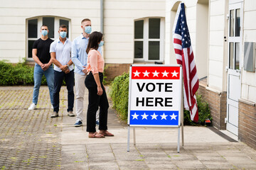 Vote Place Sign At Election Place