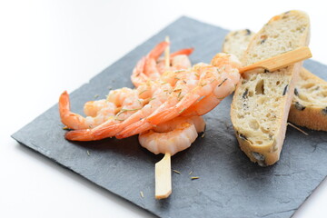 Pincho de langostino a la plancha