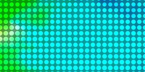 Fototapeta na wymiar Light Blue, Green vector backdrop with circles. Illustration with set of shining colorful abstract spheres. Pattern for wallpapers, curtains.