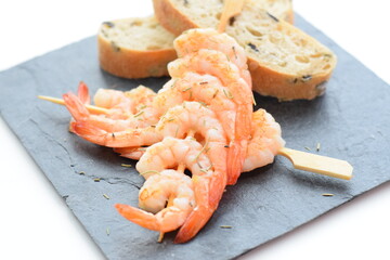 Pincho de langostino a la plancha