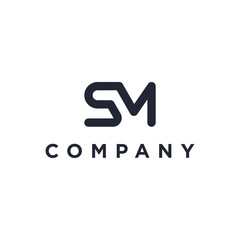 SM S M MS logo font Logotype icon Design in trendy modern line style