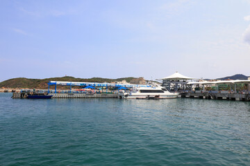 Fototapeta na wymiar Passenger terminal Wuzhizhou Island, Sanya City, Hainan Province, China