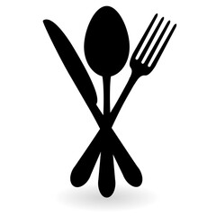 Cutlery - knife, fork and spoon. vector illustration