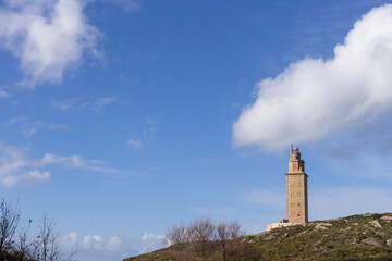 Fototapeta na wymiar Torre de Hércules. Faro romano en A Coruña