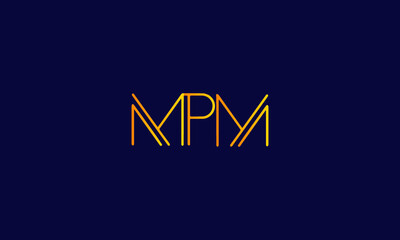 Fototapeta na wymiar Alphabet letter icon symbol monogram logo MPM