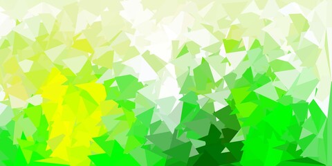 Light green, yellow vector abstract triangle template.