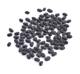 Black beans on white background