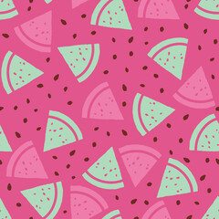 Summer Fruit Slices Vector Seamless Pattern