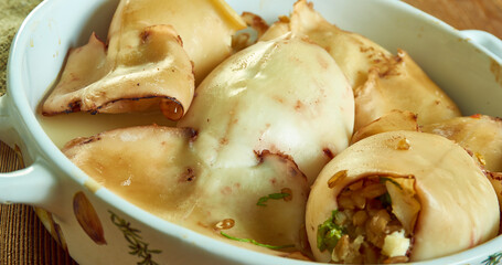 Stuffed calamari Sicilian style