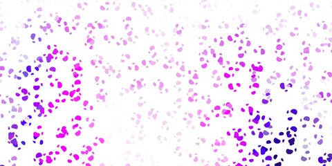 Light purple, pink vector background with random forms.