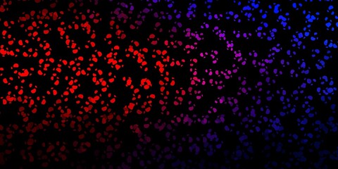 Dark blue, red vector background with random forms.