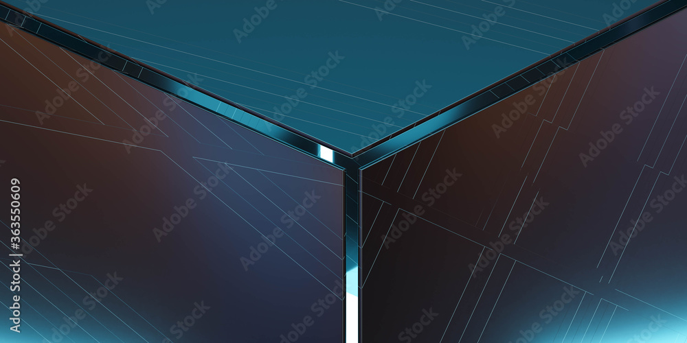 Poster abstract metal triangular technology design modern futuristic minimalistic pattern 3d rendering illu