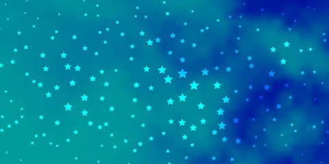 Dark BLUE vector pattern with abstract stars. Shining colorful illustration with small and big stars. Pattern for websites, landing pages.