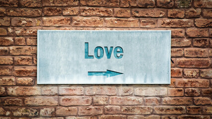 Fototapeta na wymiar Street Sign to Love