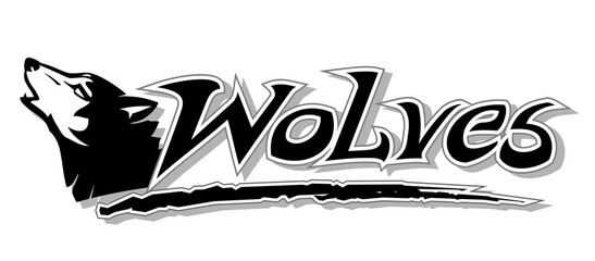 Team Wolves Symbol, Text Lettering Illustration