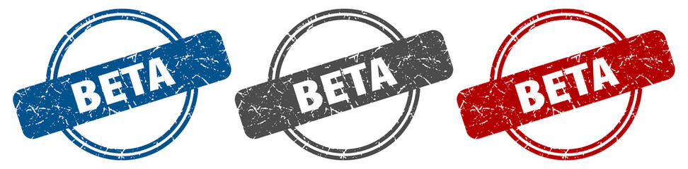 beta stamp. beta sign. beta label set - obrazy, fototapety, plakaty