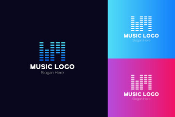 WM Letter Music Logo Template