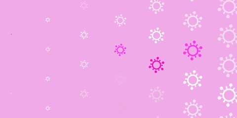 Light Red, Yellow vector backdrop with virus symbols.