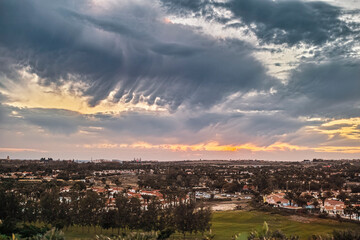 Obraz premium maspalomas sunset and clouds, gran canaria