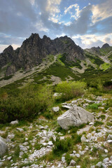 Fototapeta na wymiar Solisko mountain view from Mlynicka valley in High Tatras, Slovakia