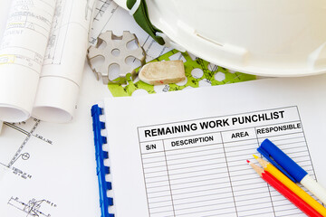 Punchlist- remaining work in a project