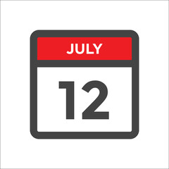 July 12 calendar icon with day of month