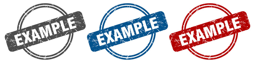 example stamp. example sign. example label set - obrazy, fototapety, plakaty