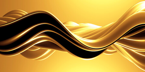 Golden abstract wavy liquid background