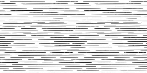Hand-drawn black and white seamless texture with dashed strokes. Vector repeat pattern.