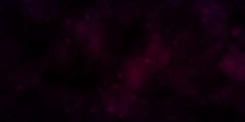 Dark Purple vector template with circles, stars. Abstract design in gradient style with bubbles, stars. Pattern for design of fabric, wallpapers.