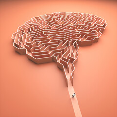 Brain shaped maze. Conceptual image of science and medicine.