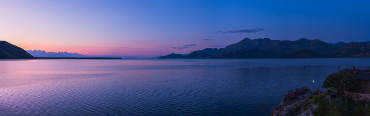Obraz premium Skadar Lake in Montenegro summer sunrise panorama