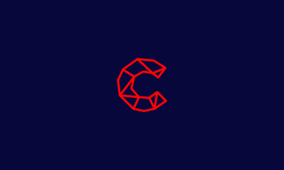 Alphabet letter C geometric icon symbol monogram logo