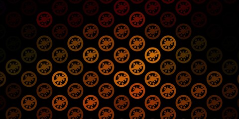 Dark Green, Yellow vector pattern with coronavirus elements.