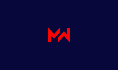 Alphabet letter icon symbol monogram logo MW