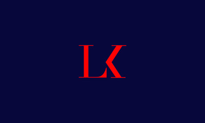 Alphabet letter icon symbol monogram logo LK