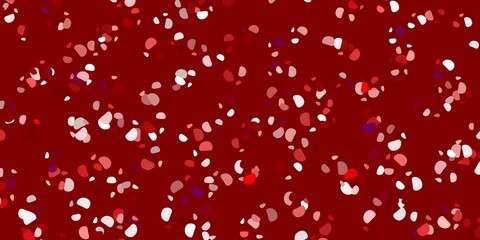Light pink, red vector background with random forms.