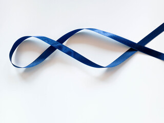 blue ribbon, bow tie isolated on white background